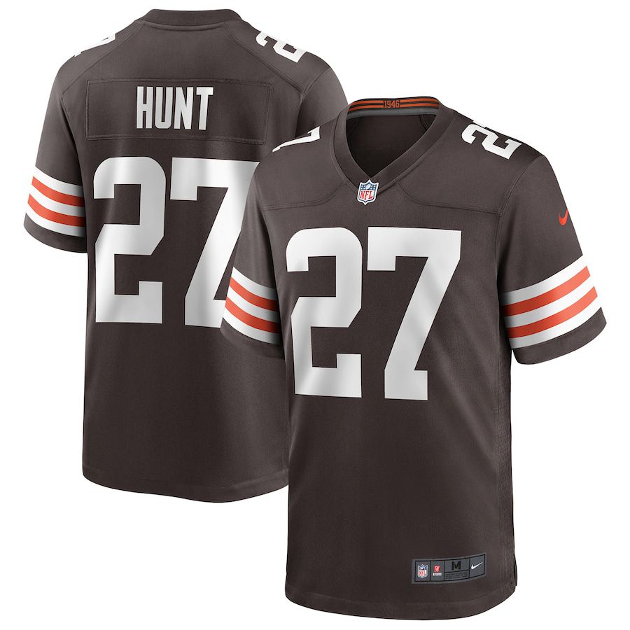 Men Cleveland Browns 27 Kareem Hunt Nike Brown Player Game NFL Jersey